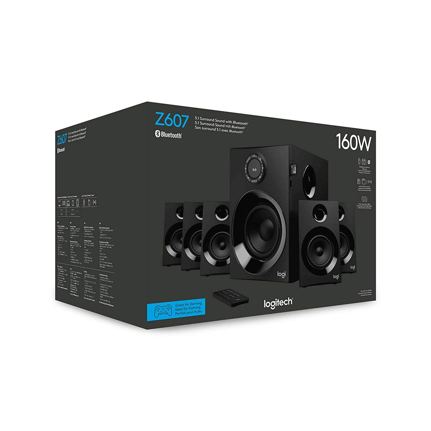 LOGITECH Z607 5.1 SURROUND SOUND SPEAKER SYSTEM WITH BLUETOOTH 160WATTS