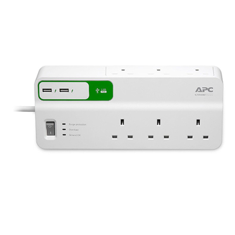 APC Essential SurgeArrest 6 outlets with 5V, 2.4A 2 port USB charger