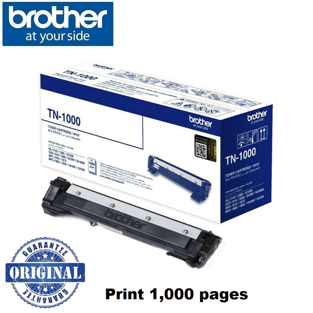 Brother TN-1000 Black Toner Catridge For HL-1110, HL-1210W, DCP-1510, DCP-1610W, MFC-1810, MFC-1815, MFC-1910W (