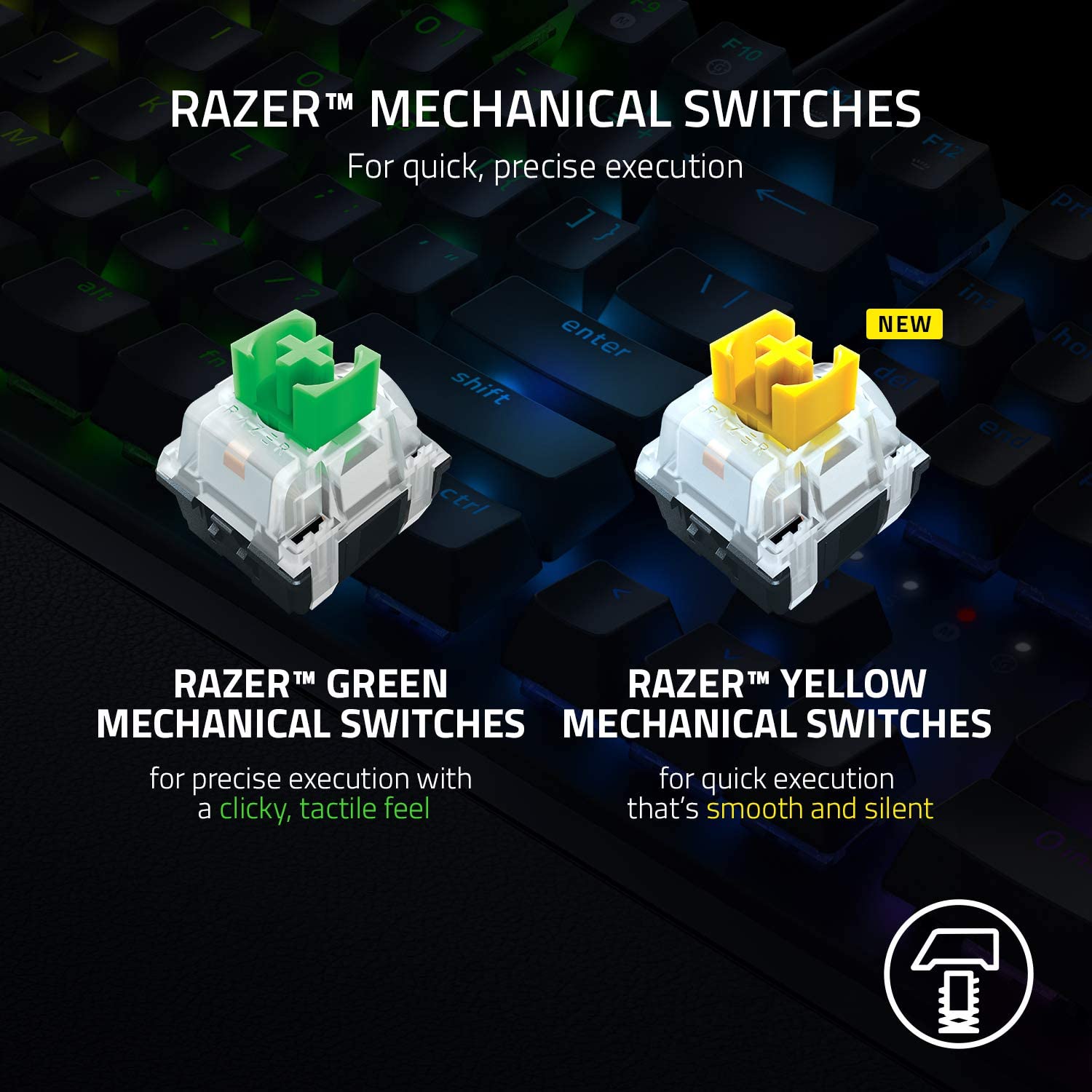 RAZER BLACKWIDOW V3 GAMING MECHANICAL KEYBOARD GREEN SWITCHES