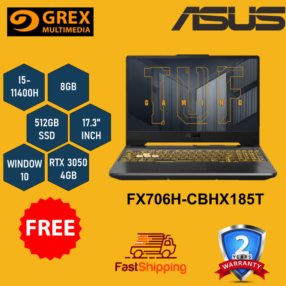 ASUS TUF F17 FX706H-CBHX185T GAMING LAPTOP (I5-11400H,8GB,512GB SSD,17. ...