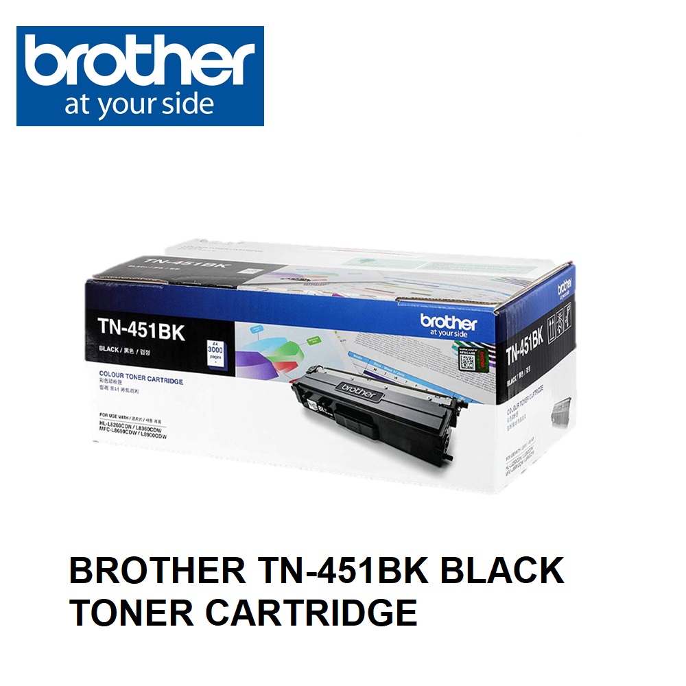 Brother TN-451BK Black Original Toner for HL-L8260CDN / HL-L8360CDW / MFC-L8690CDW / TN451 TN451BK