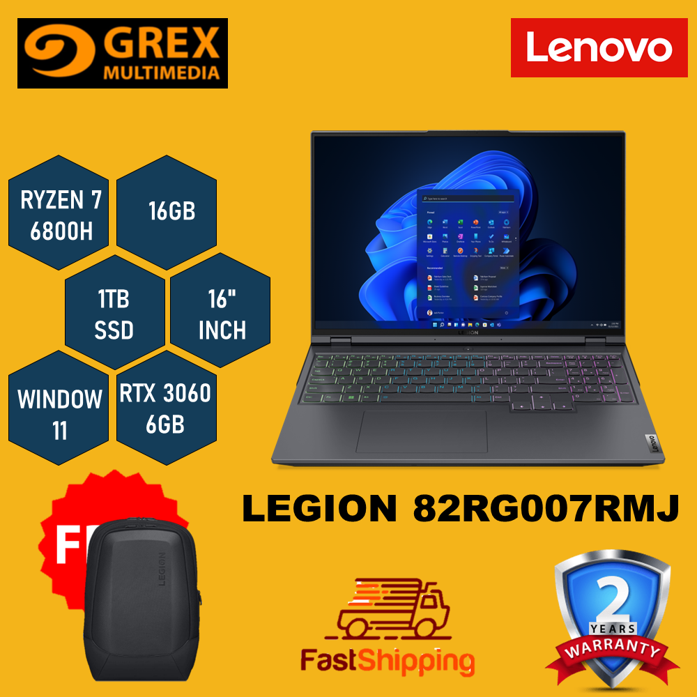 LENOVO LEGION 5 PRO 16ARH7H 82RG007RMJ GAMING LAPTOP ( RYZEN 7 6800H ...