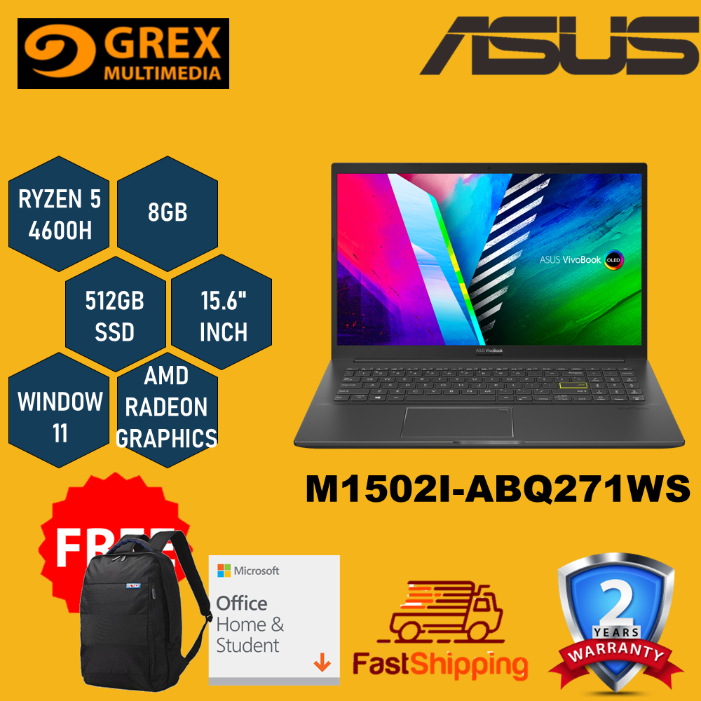 ASUS VIVOBOOK 15 M1502I-ABQ271WS LAPTOP (RYZEN 5 4600H,8GB,512GB SSD,15 ...