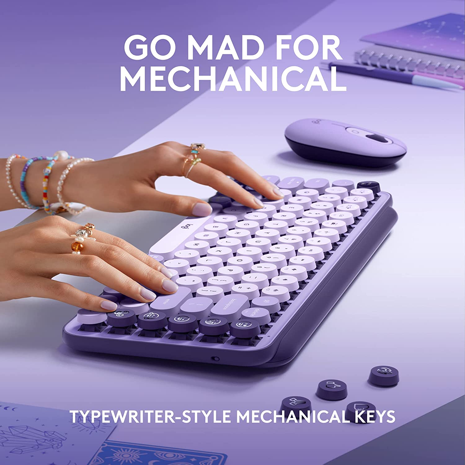 LOGITECH POP KEYS TACTILE MECHANICAL WIRELESS KEYBOARD CUSTOMIZABLE