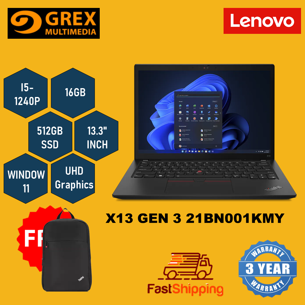 LENOVO THINKPAD X13 GEN 3 21BN001KMY LAPTOP (I5-1240P,16GB,512GB SSD, LENOVO THINKPAD X13 GEN 3 21BN001KMY LAPTOP (I5-1240P,16GB,512GB SSD,