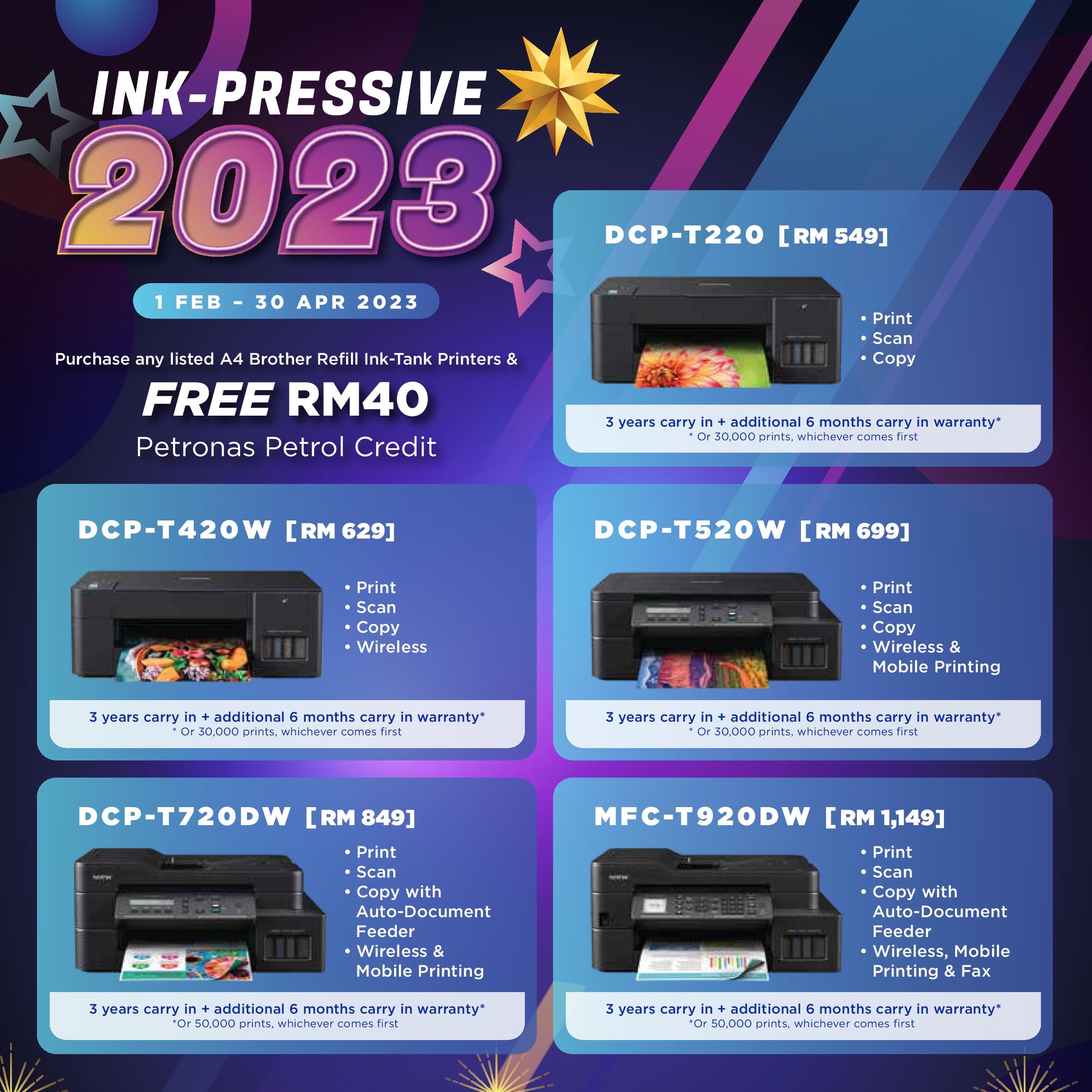 Brother DCPT220 Multifunction Print, Copy, Scan Inkjet Colour Hi