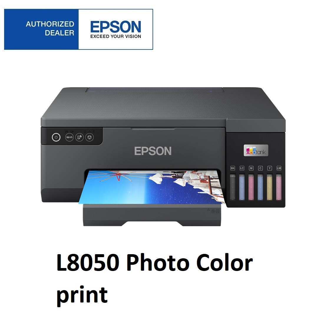 Bage At regere Afledning EPSON L8050 A4 COLOUR SINGLE FUNCTION INK TANK PHOTO PRINTER (Comes with 6  Epson original ink bottles),wireless Borderless up to A4, CD/DVD printing