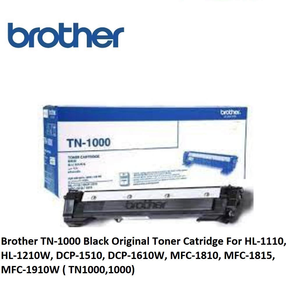 Brother TN-1000 Black Original Toner Catridge For HL-1110, HL-1210W, DCP-1510, DCP-1610W, MFC-1815, MFC-1910W ( TN1000,1000)